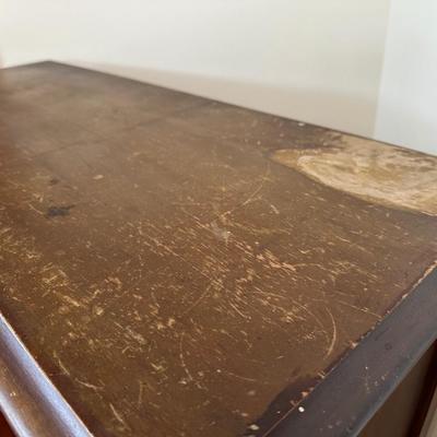 Antique Glass-Front Cabinet on Casters