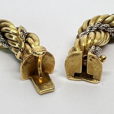 18k Gold Rope Chain Necklace Two Tone 83.71 Grams