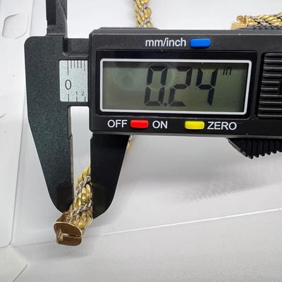 18k Gold Rope Chain Necklace Two Tone 83.71 Grams