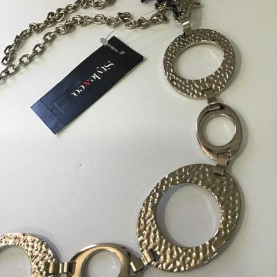 Fashion belt Medium/large silver toned chain waist belt
