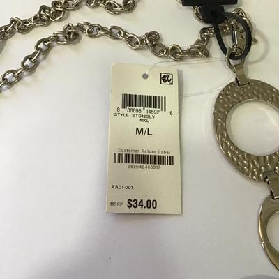 Fashion belt Medium/large silver toned chain waist belt