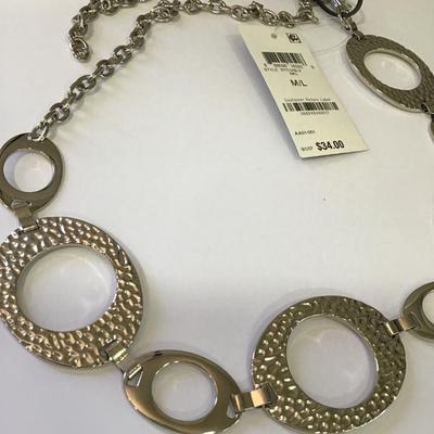 Fashion belt Medium/large silver toned chain waist belt