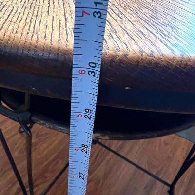 2 Tier Antique Twisted Metal Table w Mixed Vintage Chairs