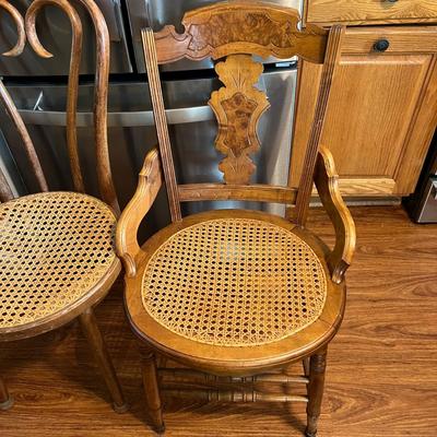 2 Tier Antique Twisted Metal Table w Mixed Vintage Chairs