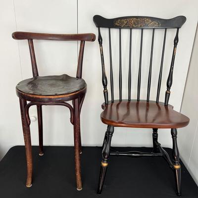 Antique Austrian and Vintage Hitchcock Style Chairs
