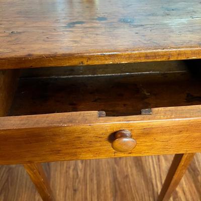 Vintage Solid Wood Single Drawer Side Table