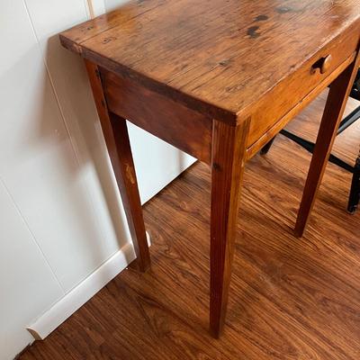Vintage Solid Wood Single Drawer Side Table
