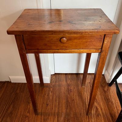 Vintage Solid Wood Single Drawer Side Table