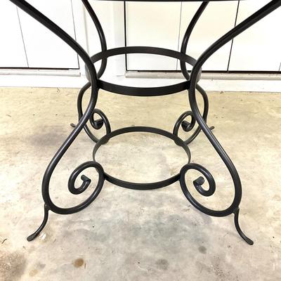 Sale Photo Thumbnail #944: Wrought iron base
Measurements:
4' in diameter, 30" in height
Table is quite heavy with stand, about 50 lbs or more