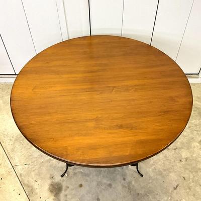 Sale Photo Thumbnail #943: Wrought iron base
Measurements:
4' in diameter, 30" in height
Table is quite heavy with stand, about 50 lbs or more