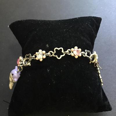 Silver tone disney tinker bell charm bracelet