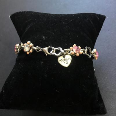 Silver tone disney tinker bell charm bracelet