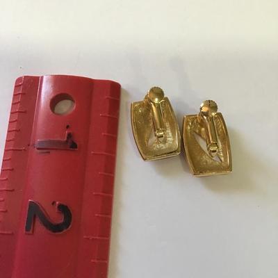 Pretty two toned enameled screw back earrings