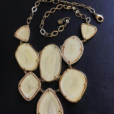 Stella & Dot pave rhinestone bib statement necklace