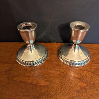 Sterling Weighted Candle Holders 392 Grams