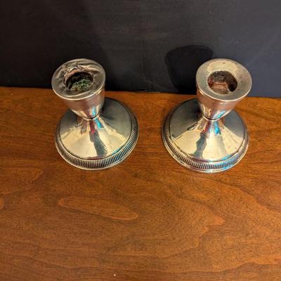 Sterling Weighted Candle Holders 392 Grams