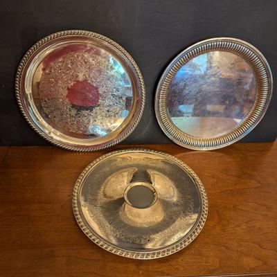 A Couple Of Marked Platters 1 -W M Rogers Silver Plated 1153