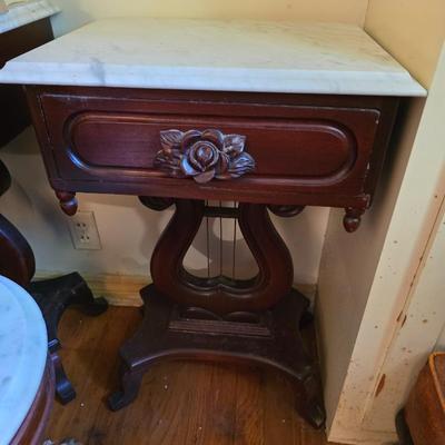 Victorian Style Marble top End Table