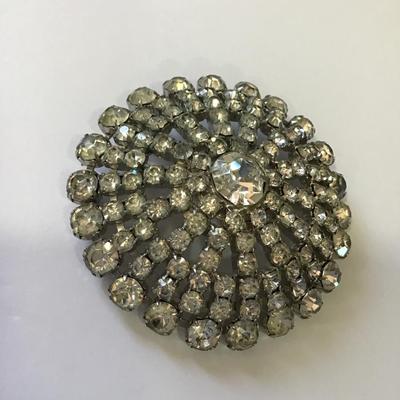 Beautiful vintage crystal roach 1950s Silvertone bridal/glamour