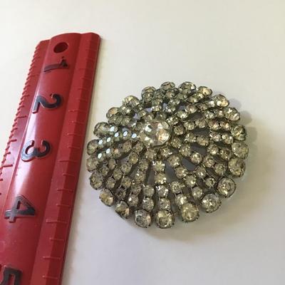 Beautiful vintage crystal roach 1950s Silvertone bridal/glamour