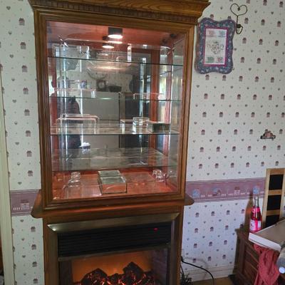 Hutch and Fireplace Combo