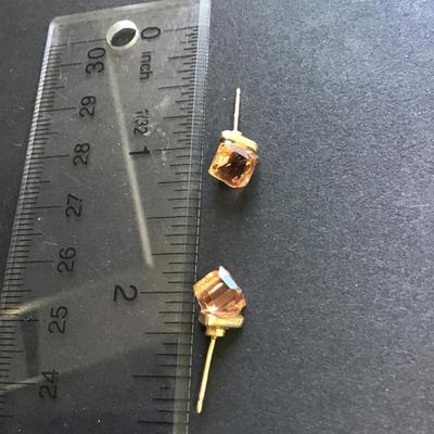 Faux Peach colored crystal stud earrings