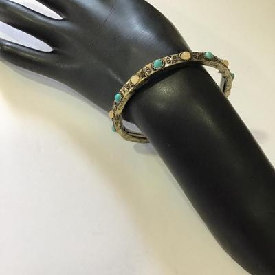 Bronze, toned, multicolored stone, stretch, fashion bracelet