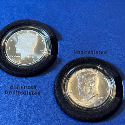 2014 50th Anniversary Kennedy Half Dollar Silver Coin Collection 4 Piece Set OGP as Pictured.