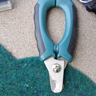 Dog carrier with an assortment of dog supplies - Bowls- clothes - leashed and more