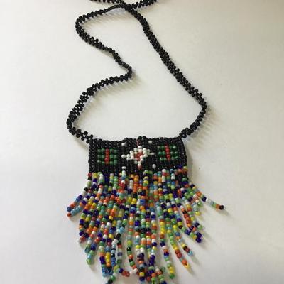 Very nice vintage Native American tassel statement necklace