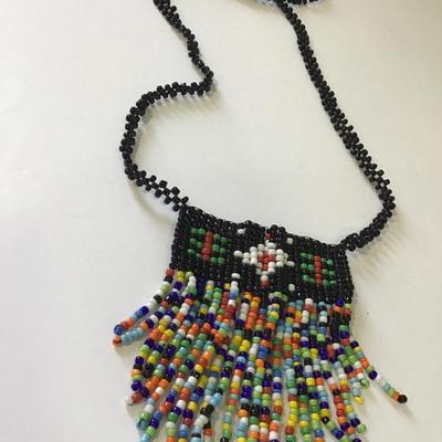 Very nice vintage Native American tassel statement necklace