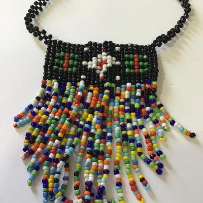 Very nice vintage Native American tassel statement necklace
