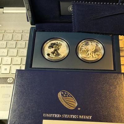 2013 1 oz Silver American Eagle 2-Coin Set - West Point - OGP - COA as Pictured.