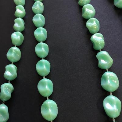 Teal beaded necklace