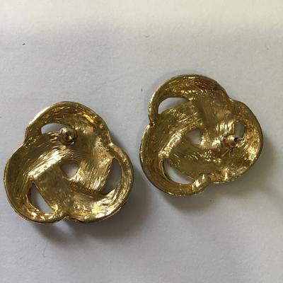 Beautiful, vintage, gold, toned outer space, enameled statement, stud earrings