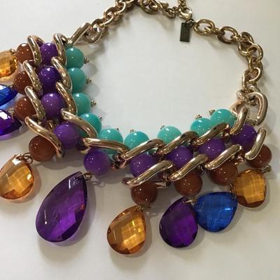 Signed very colorful, fun statement, necklace