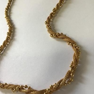 Vintage, gold, toned, mesh, braided chain