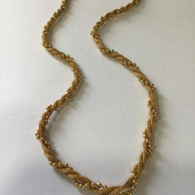 Vintage, gold, toned, mesh, braided chain