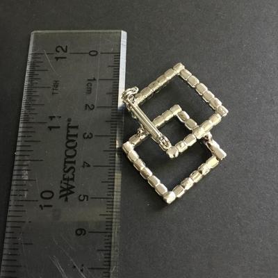Double triangular rhinestone brooch