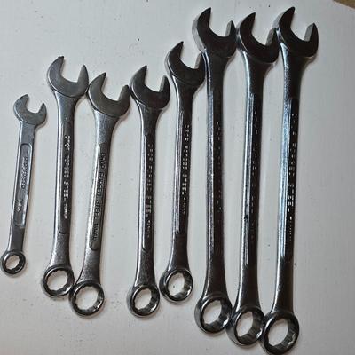 Lot of 8 Combination Wrenches – Drop Forged Steel (Japan & Taiwan)