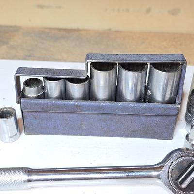 Mixed Socket & Ratchet Wrench Lot – USA-Made & Assorted Brands, Herbrand sockets included