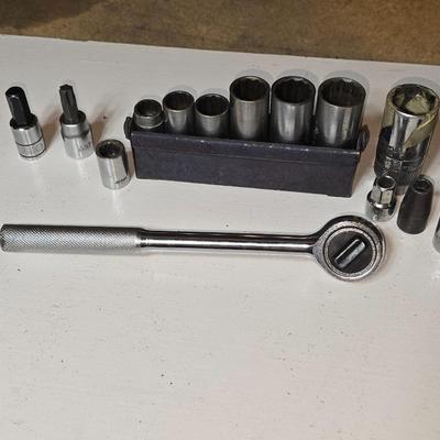 Mixed Socket & Ratchet Wrench Lot – USA-Made & Assorted Brands, Herbrand sockets included
