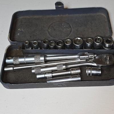 Vintage Blackhawk 1/4" Drive Socket Set in Metal Case – Made in USA