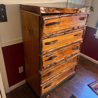 Live Edge Five Drawer Chest of Drawers (PB-MG)