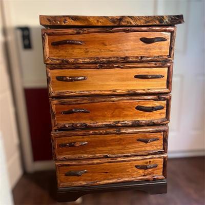Live Edge Five Drawer Chest of Drawers (PB-MG)