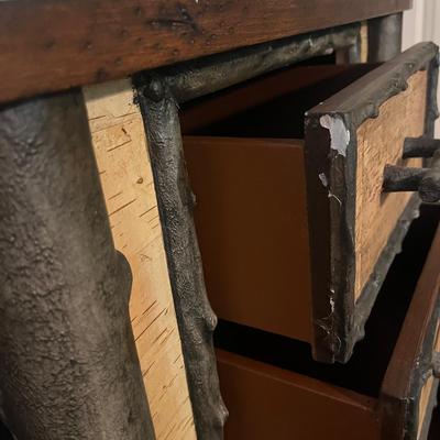 Distressed Wood Top End Table (PB-MG)