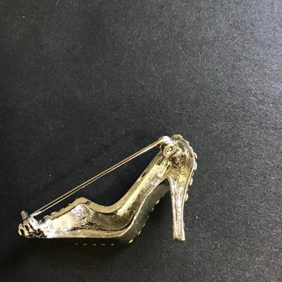 Rhinestone stiletto high heel shoe pin
