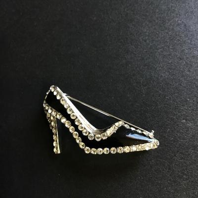 Rhinestone stiletto high heel shoe pin