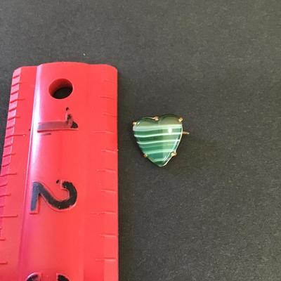 Antique glass, heart pen/brooch
