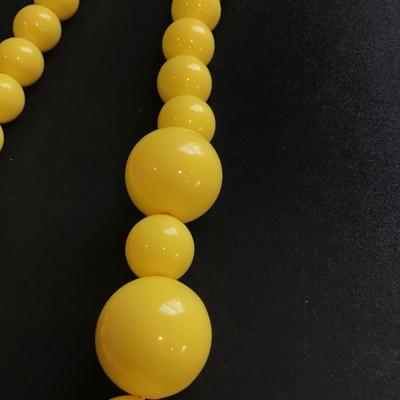 Bright yellow beaded necklace